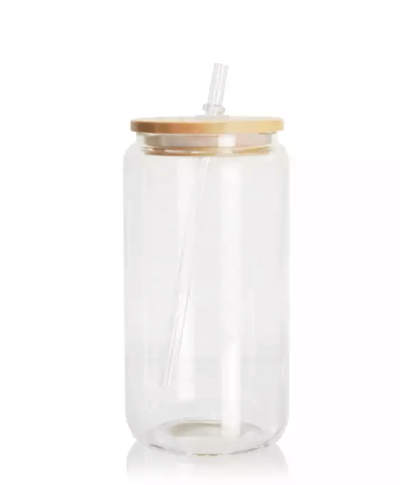 16 oz. Sublimation Glass Tumblers with Lid & Straw 