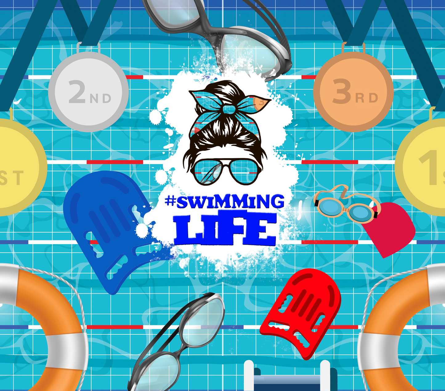 Swimming Life Tumbler Wrap